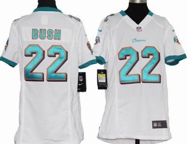 youths Jersey nike Miami Dolphins 22 Reggie Bush White Game